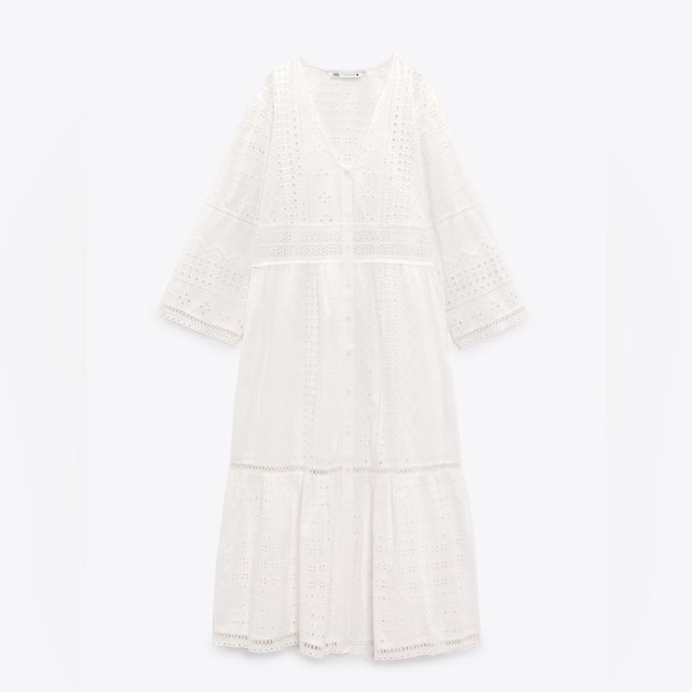 Zara Embroidered Openwork Dress - Picture 6 of 10